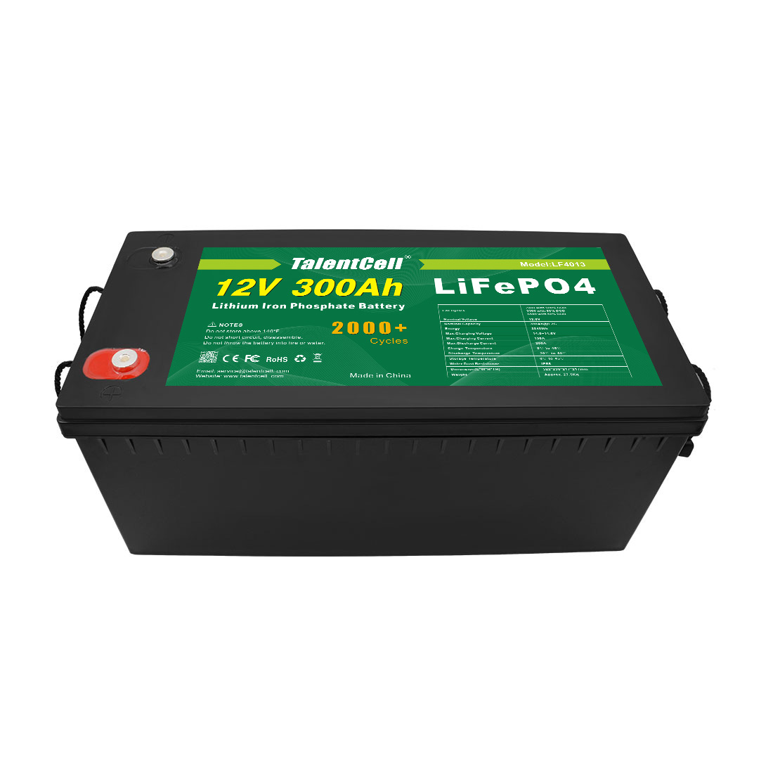 YABO 12V 300Ah LiFePO4 Battery with Temperature Protection for Home Storage​